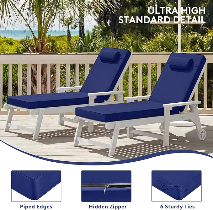 Chaise Lounge Cushion for Outdoor Furniture, Waterproof, Fade-Resistant and - Image 7