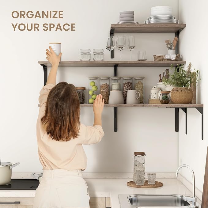 Fun Memories Floating Shelves for Wall, 12 Inch Deep Floating Shelves Set of 2 - Image 7
