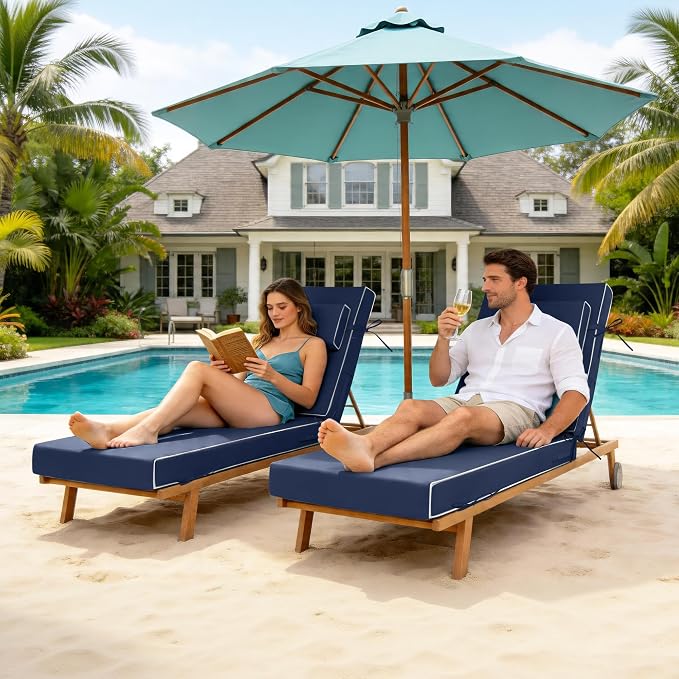 Chaise Lounge Cushions Outdoor 80x26x6 Inch, Fade Resistant 6'' Thicken Outdoor - Image 2