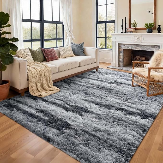 4x6 Ft Shag Rugs for Bedroom Living Room, Tie-Dyed Ultra Soft Fluffy Furry Area - Image 3