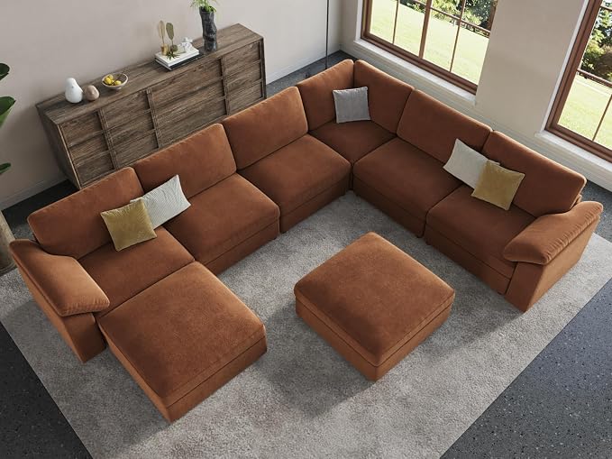 EASE MOOSE Oversized Sectional Modular Sofa, Chenille Large u Shape Sectional - Image 4