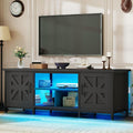 YITAHOME TV Stand with LED Lights & Charging Station, Farmhouse Entertainment by YITAHOME