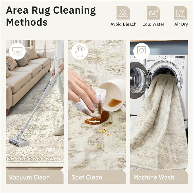 Area Rugs 5x7, Washable Rug, Stain Resistant 5x7 Area Rugs - Image 9