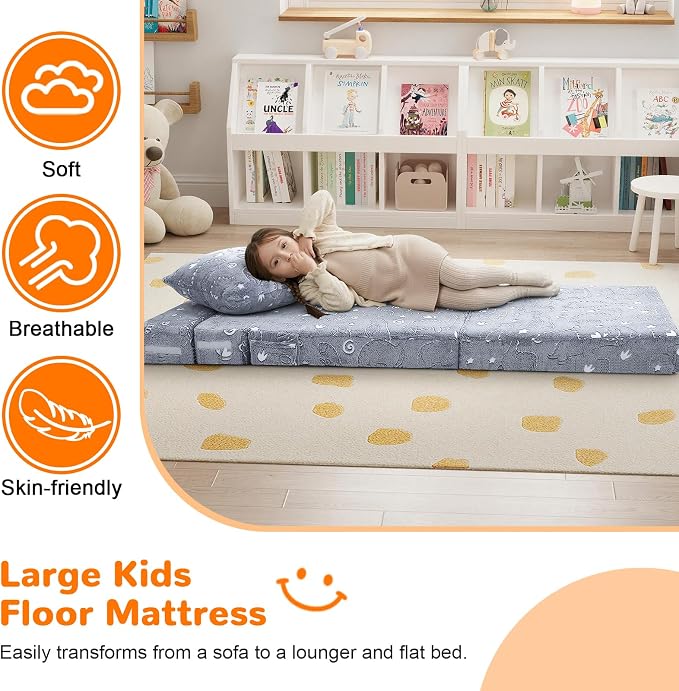 MeMoreCool Kids Floor Mattress Glow in The Dark, Convertible Sofa Couch - Image 4