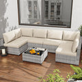 KIGOTY 7-Piece Patio Furniture Set, All-Weather PE Rattan Outdoor Sectional Sofa by KIGOTY