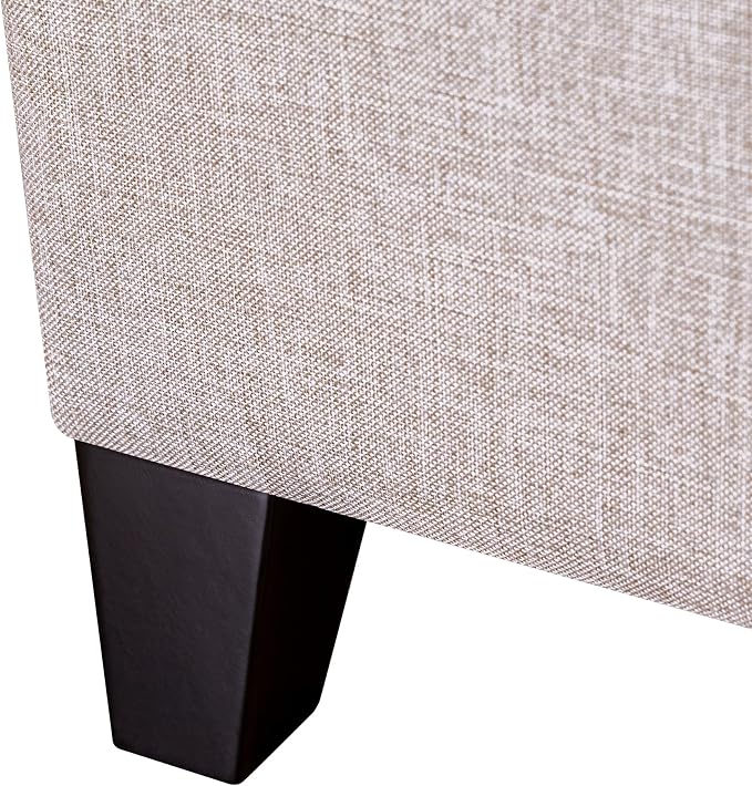 Adeco 18 Inch High Cube Ottoman Storage, Linen Chair Foot Stools, Upholstered - Image 8