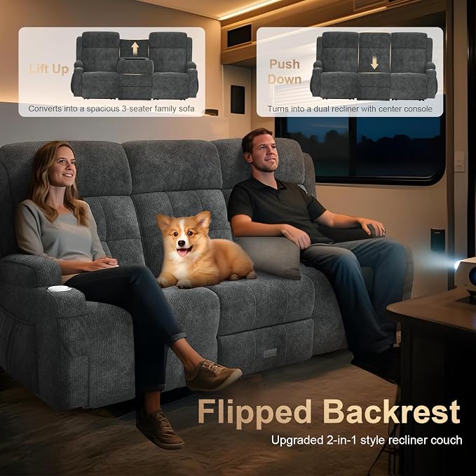 3-Seater Reclining Loveseat Sofa - Image 6