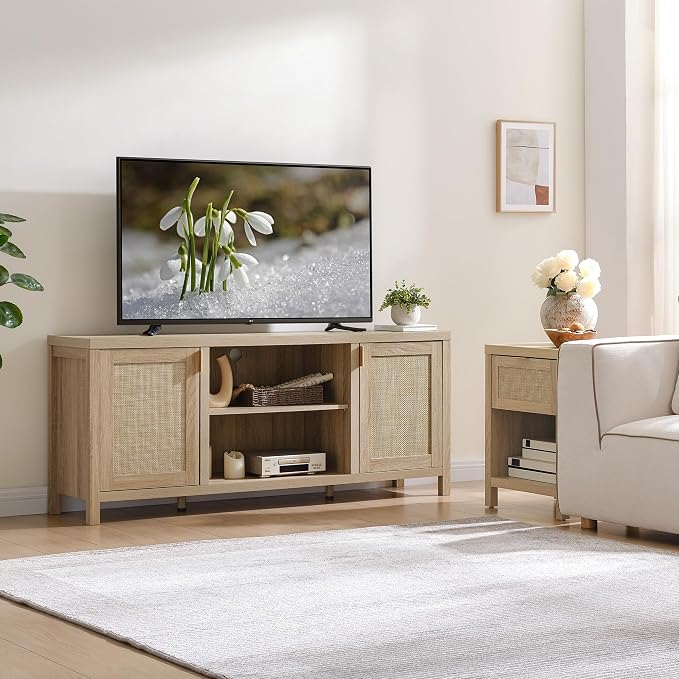 SICOTAS Rattan TV Stand for Living Room - Image 6