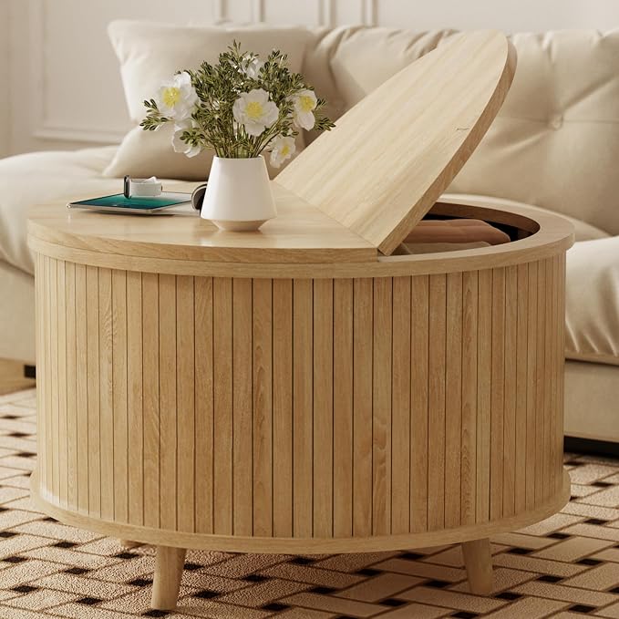 Easyego 31.5" Fluted Round Coffee Table by Easyego