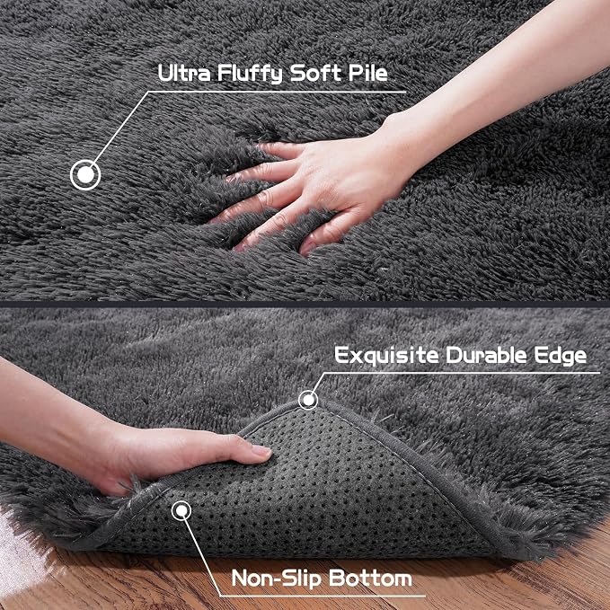 Pionblank Fluffy Small Rug for Bedroom 2x3 Feet, Shag Soft Area Rug for Bedside - Image 5