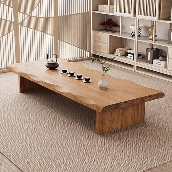 Japanese Tatami Wooden Coffee Table Palace Style Small Wooden Tables by Hltdzer
