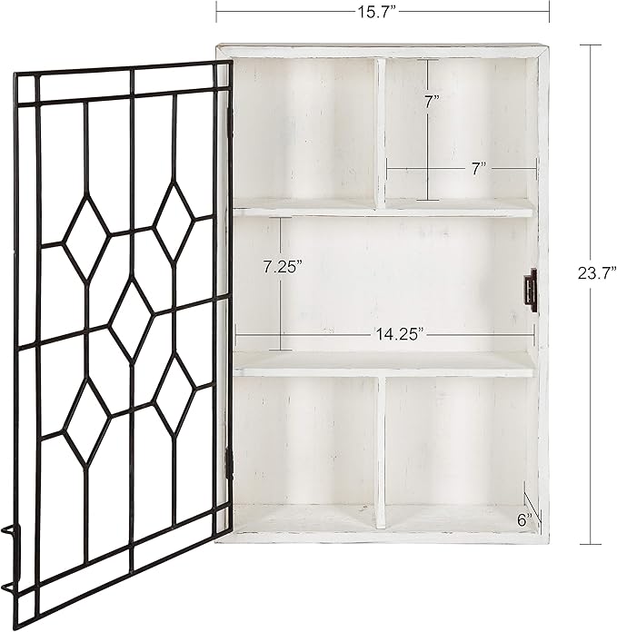 Kate and Laurel Megara Decorative Wooden Wall Hanging Curio Cabinet - Image 3