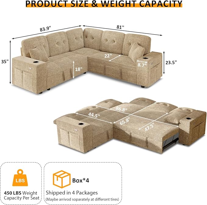 Modular Sectional Sleeper Sofa - Image 3