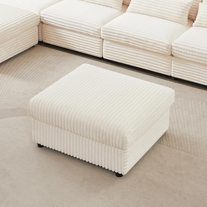 35.3" Corduroy Ottoman with Storage Oversized Ottoman - Image 9