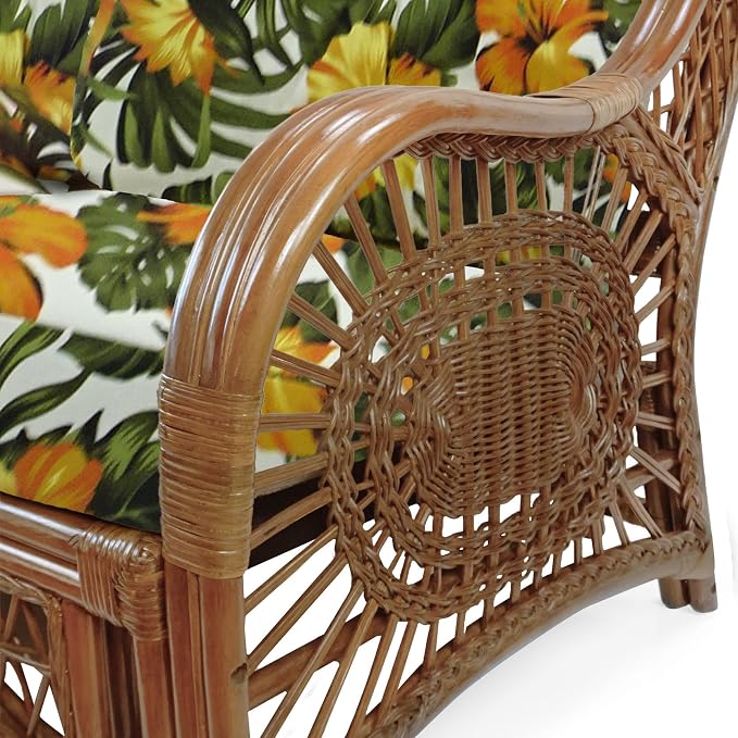 Malibu Lounge Loveseat Sofa Natural Rattan Wicker Handmade Design - Image 4