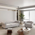 2 Piece Living Room Set, Velvet Chesterfield Sofa Couch Chair by ORRD