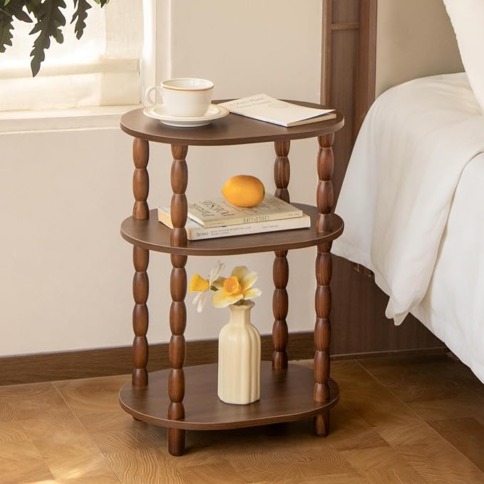 MaxSmeo Small Side Table, 3-Tier Small End Table, Modern Oval Night Stand - Image 8
