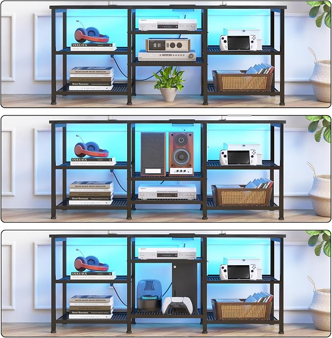 YGEOMER Entertainment Center for TVs Up to 55 Inch, Entertainment Stand - Image 3