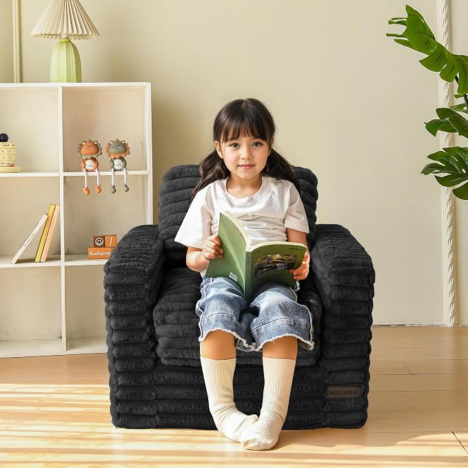 MAXYOYO Kids Bean Bag Chair, Comfy Faux Fur Bean Bag Sofa - Image 3