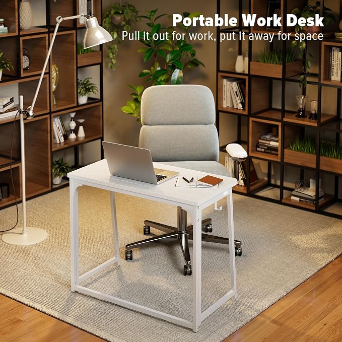 WOHOMO Folding Desk, 31.5" Small Desk - Image 7
