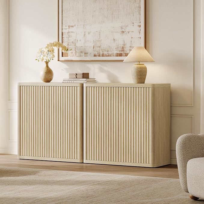 SICOTAS Buffet Cabinet with Storage Sideboard Accent Modern Credenza with Doors - Image 9