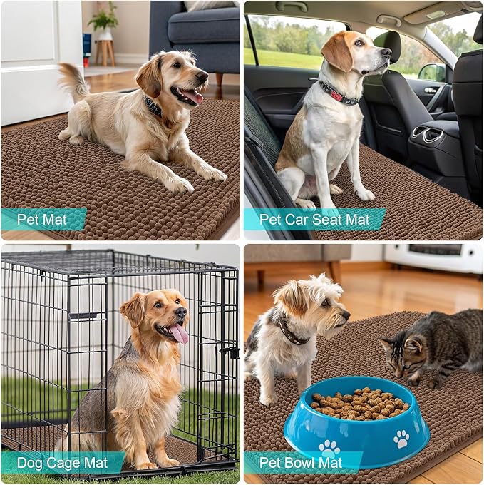 OLANLY Dog Door Mat for Muddy Paws 34x21, Absorbs Moisture and Dirt, Absorbent - Image 7