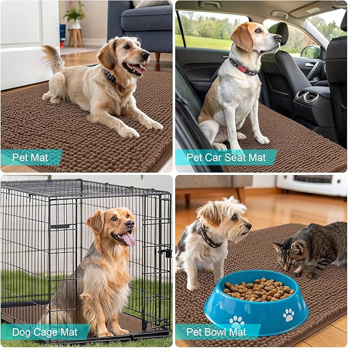 OLANLY Dog Door Mat for Muddy Paws 30x17, Absorbs Moisture and Dirt, Absorbent - Image 7