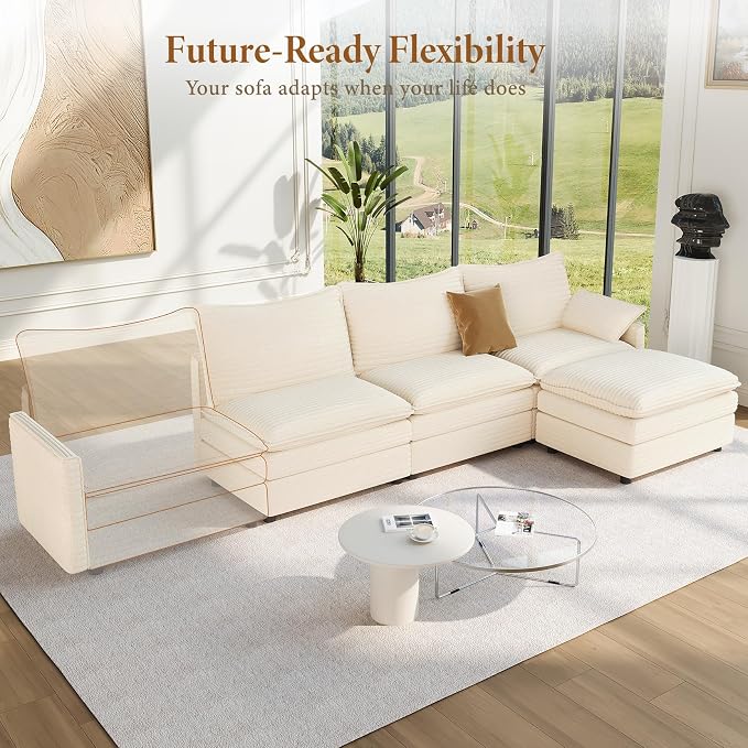Vesgantti 108" Modular Sectional Sofa, Comfy Cloud Couch - Image 8