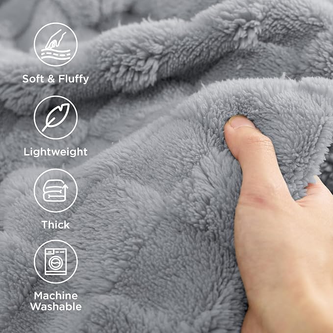Bedsure GentleSoft Silver Grey Throw Blanket - Image 4