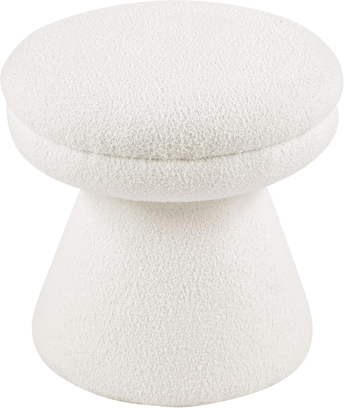 Furniture of America Rami Modern 18-inch Mushroom-Shape Upholstered Ottoman - Image 3