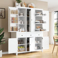74.8''H High Freestanding Kitchen Pantry, Wooden Kitchen Organizers Cupboard by VilroCaz