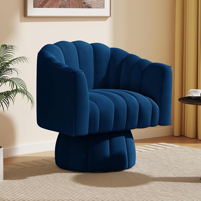 Dewhut Swivel Accent Chair, 360° Swivel Barrel Chair by FocusOnQualityFurniture
