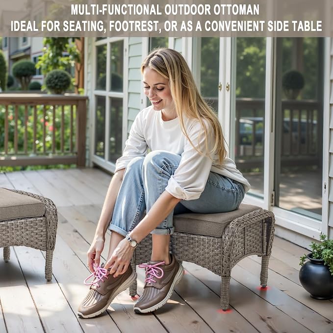 Belord 5 Piece Swivel Rocker Glider Outdoor Chairs Set of 2 - Image 6