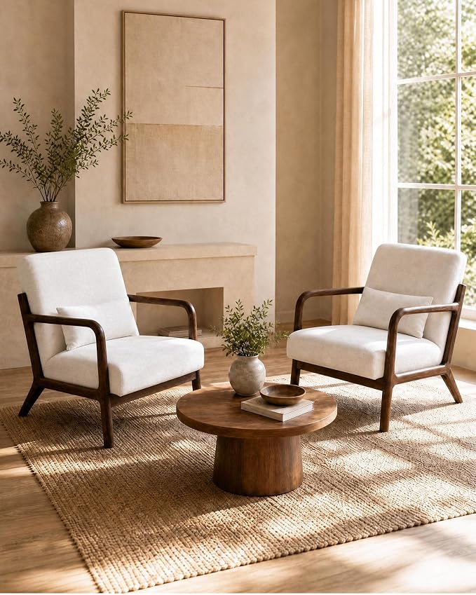 Garvee Mid-Century Chenille Accent Chair, Cozy Reading Chair, Modern Lounge - Image 5