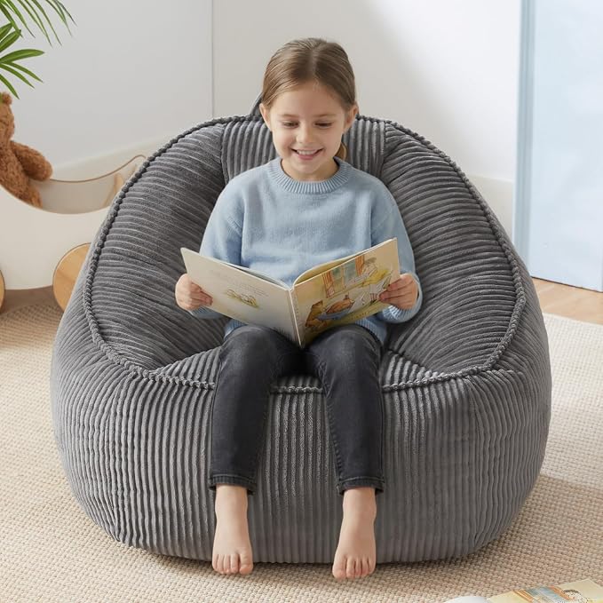 HUGHEAVEN Bean Bag Chairs for Kids, Toddler Bean Bag Chair, Comfy Cozy Reading by HUGHEAVENBeanBagChairs