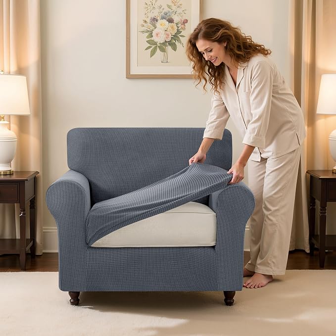SUBRTEX 3 Pieces Stretch Sofa Slipcover Sets Couch Cover Sets Backrest Cushion - Image 4