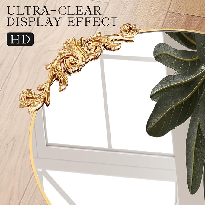 MISSDAY Vintage Baroque Full Length Mirror, Full Metal Frame Stand Up Retro - Image 8
