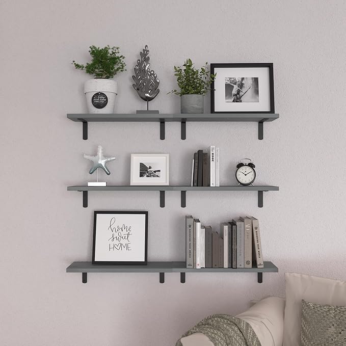 WOPITUES Wood Floating Shelves Set of 6, Shelves - Image 6