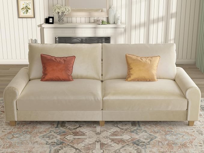 EASE MOOSE 70.6" Velvet Loveseat Sofa, Soft Deep Seat Couches - Image 4