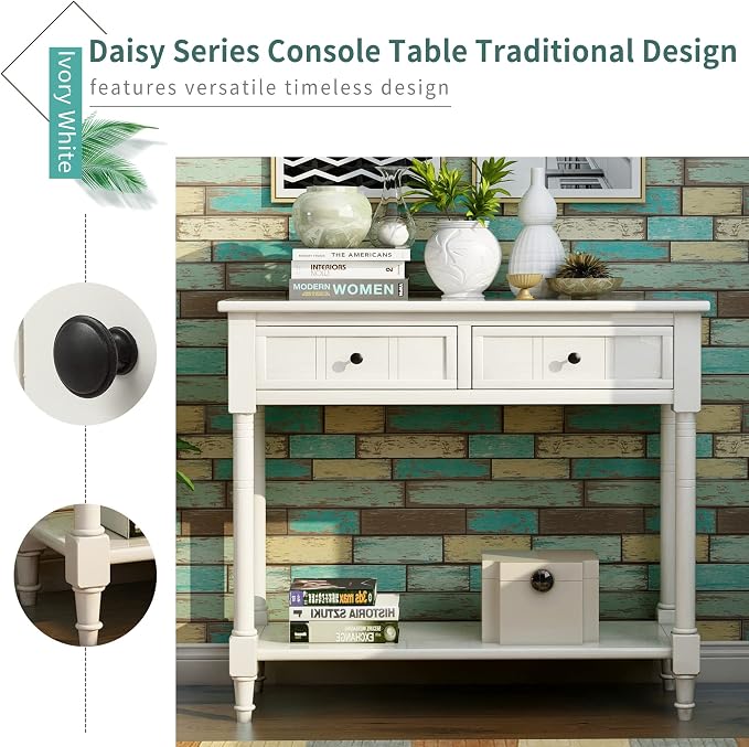 Merax Wood Sofa Table Console Table, Entryway Table Traditional Design - Image 6