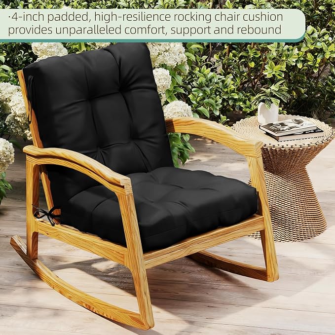 Outdoor Chair Cushions Set of 2, High Back Soft Seat Pad - Image 3