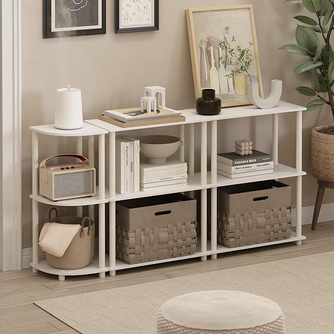 Furinno Turn-N-Tube Corner Shelf, 3-Tier Corner Bookshelf, Display Storage - Image 2