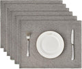 BALCONY & FALCON Placemats Set of 6 Faux Linen Cloth Place Mats Washable by BALCONYFALCON