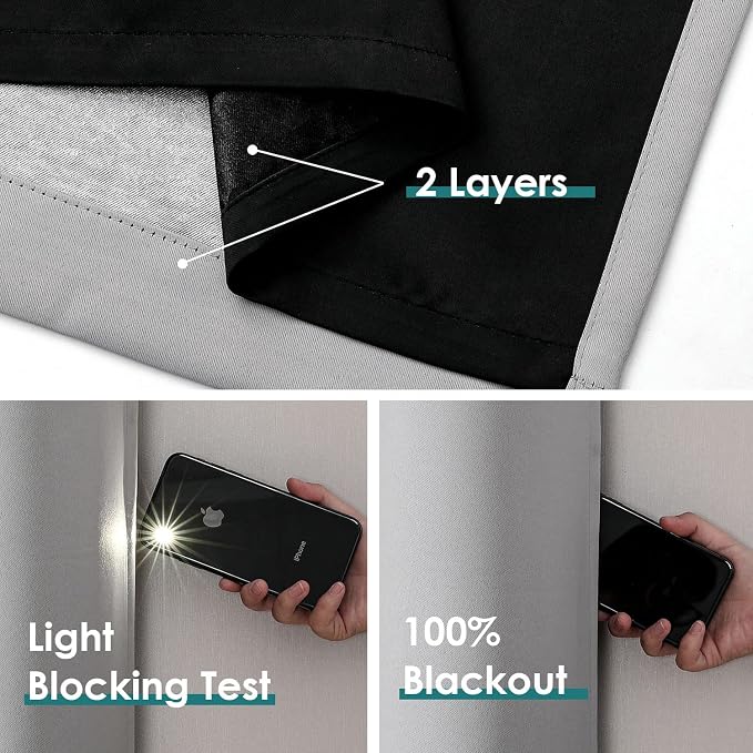 ChrisDowa 100% Blackout Curtains 120 inch Long - Image 4
