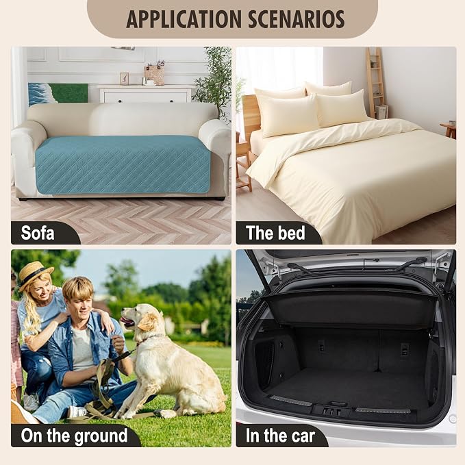 Genina Waterproof Couch Cover, Washable Anti-Slip 67 inch Sofa Covers - Image 6