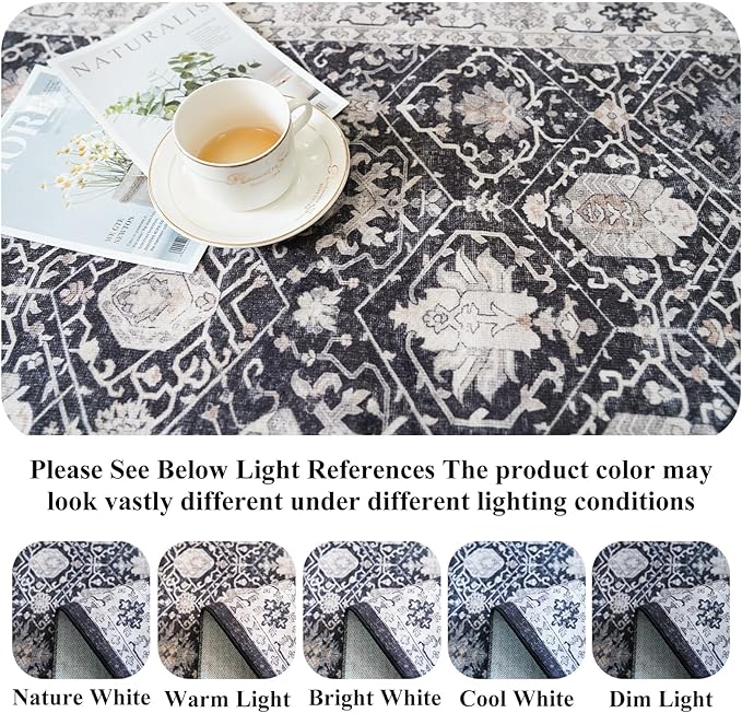 Washable 3x7 Entryway Runner Rug: Farmhouse Wide Kitchen Rug Soft Water - Image 3