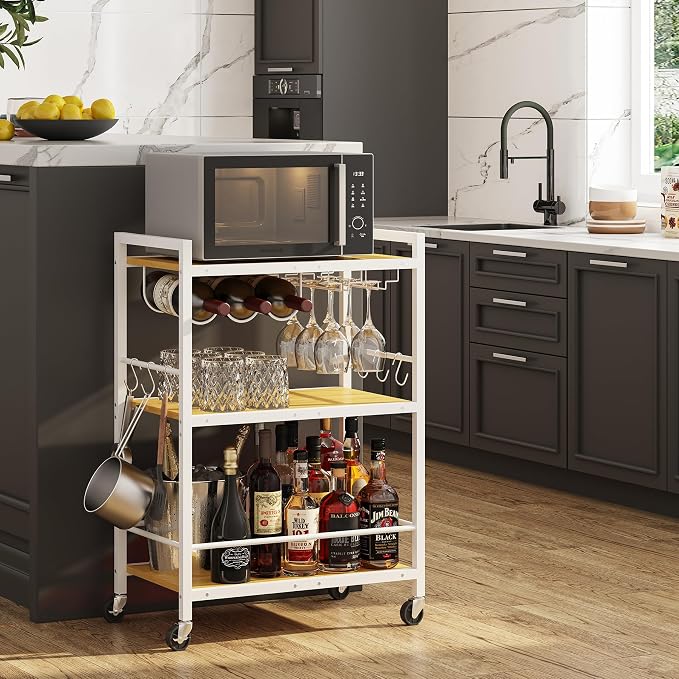 TUTOTAK Bar Cart, Serving Cart for Home, Microwave Cart, Drink Cart, Mobile - Image 3