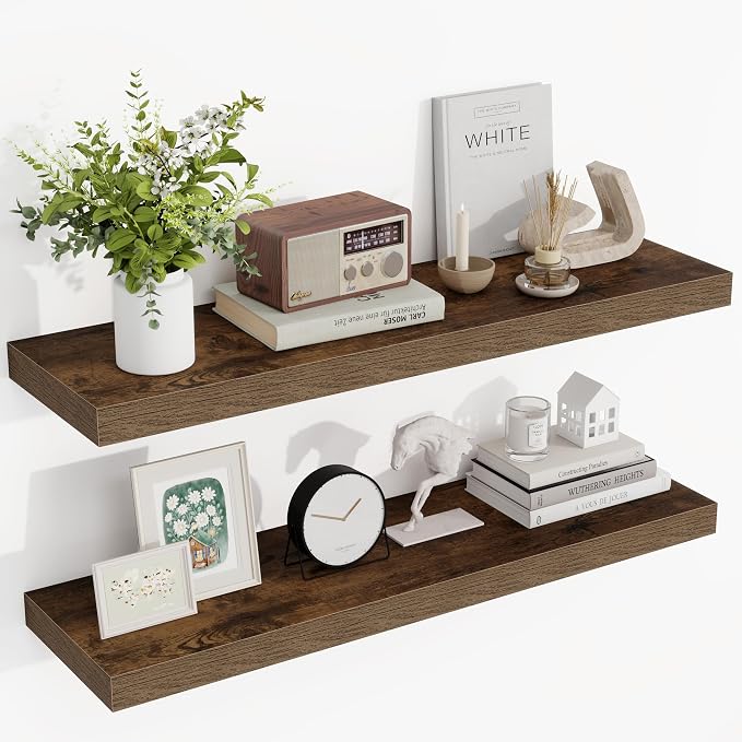 Acovy 36 Inch Floating Shelves, Wooden Shelves by Acovy