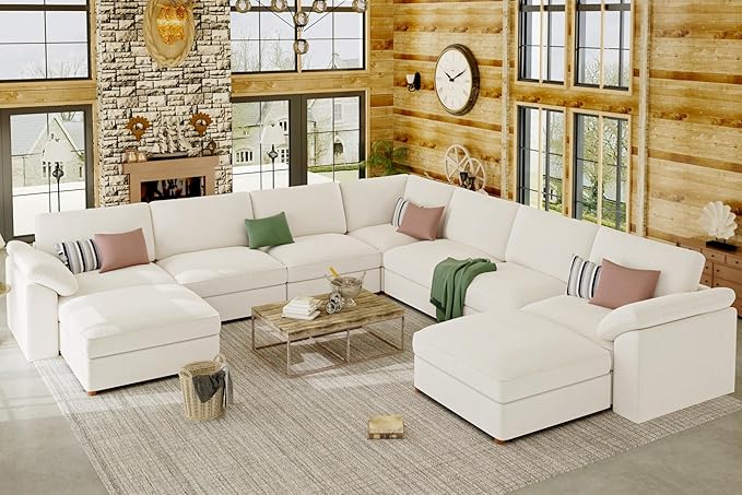 EASE MOOSE Oversized Sectional Modular Sofa，Comfty U Shape Sectional FSC by EASEMOOSE