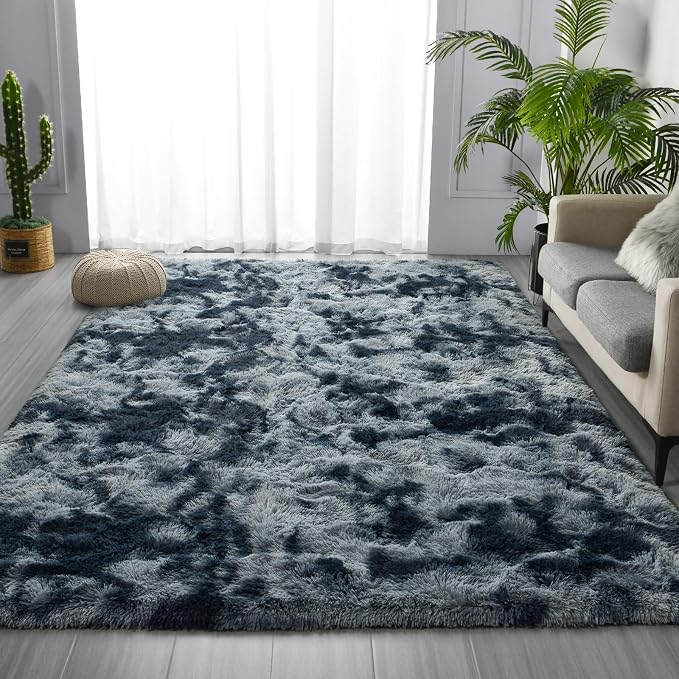 Deerhoo Large Shag Area Rugs 9 x 12, Tie-Dyed Plush Fuzzy Rugs - Image 3